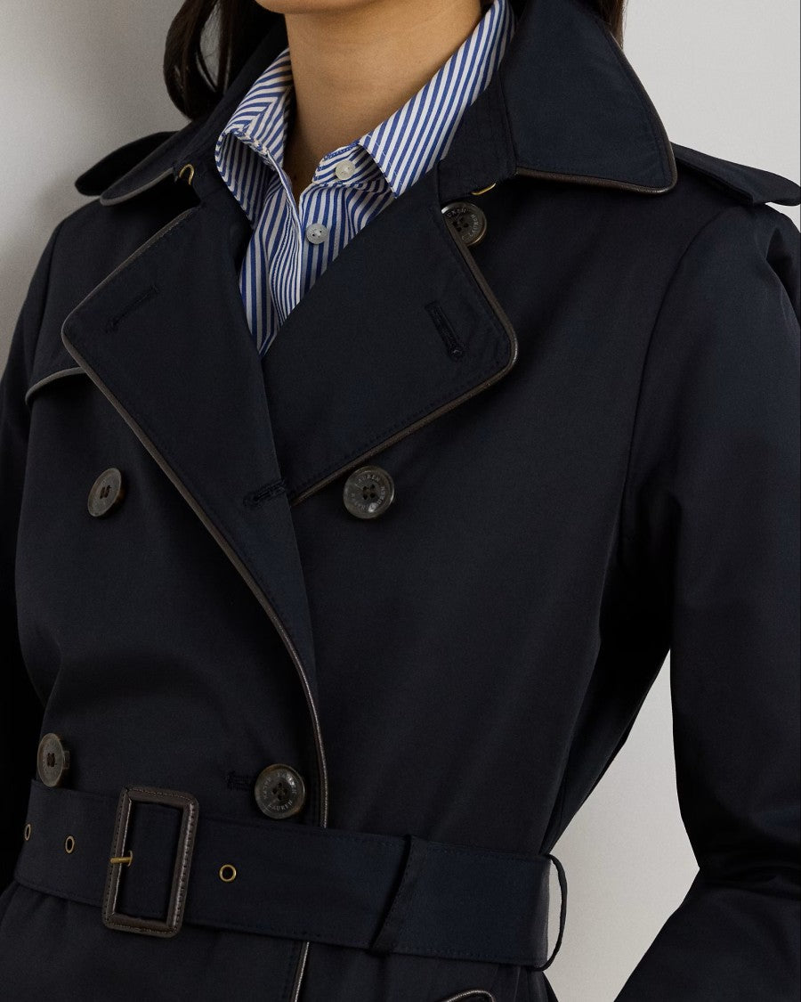 Lauren Ralph Lauren Navy Blue Lined Trench Coat