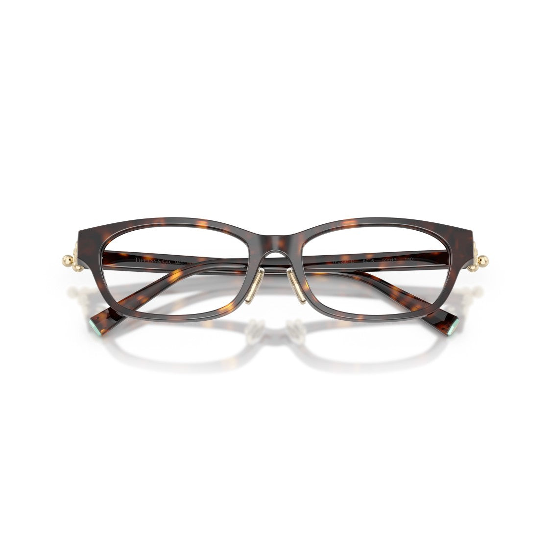 Tiffany & Co. Black Acetate Rectangular Eyeglasses With Gold Accents