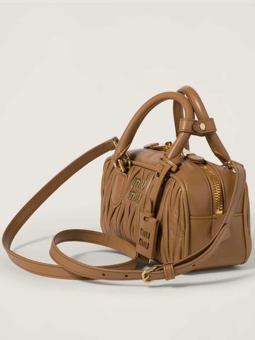 Miu Miu Textured Leather Handbag With Gathered Detailing