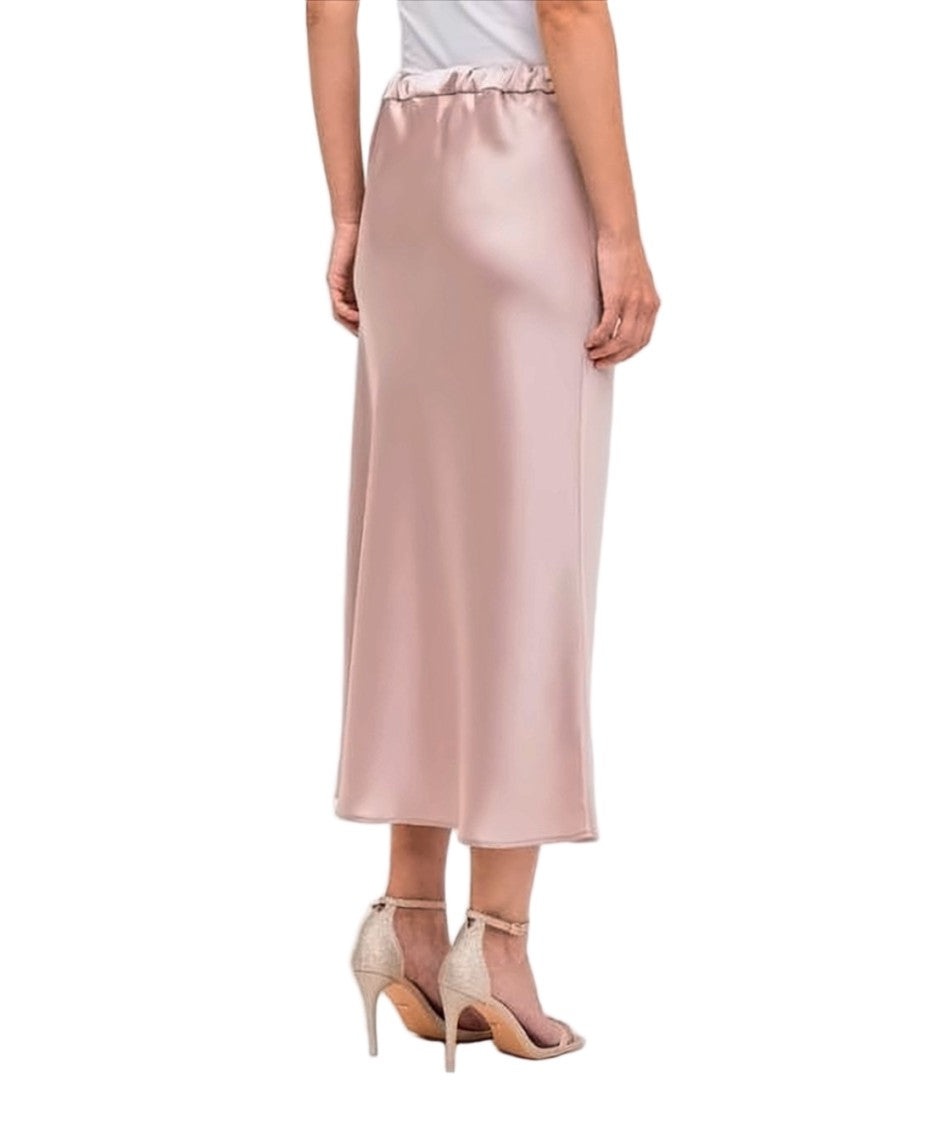Max Mara Silky Midi Skirt With Elastic Waistband