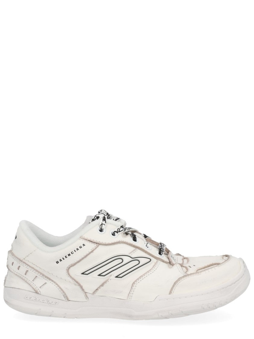 Balenciaga Hamptons Distressed Leather Sneakers