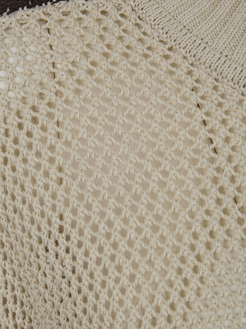 Pinko Mesh-Effect Perforated High Neck Sweatshirt