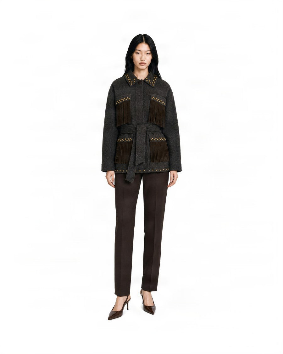 P.A.R.O.S.H. Tailored Slim-Fit Pants With Button Closure And Pockets