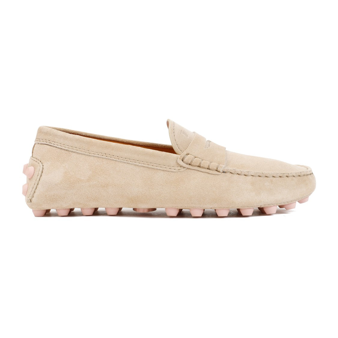 Tod's Natural Beige Suede Leather Loafers