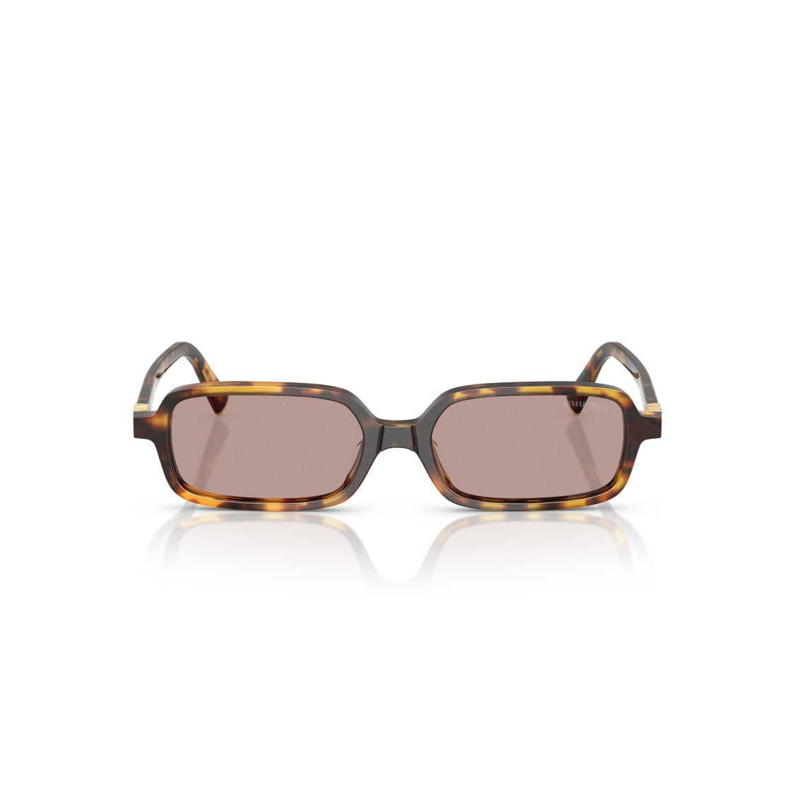Miu Miu 0Mu 11Zs Rectangular Sunglasses In Tortoiseshell Acetate