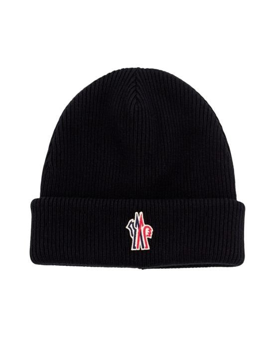 Moncler Ribbed Knit Beanie With Embroidered Logo Patch