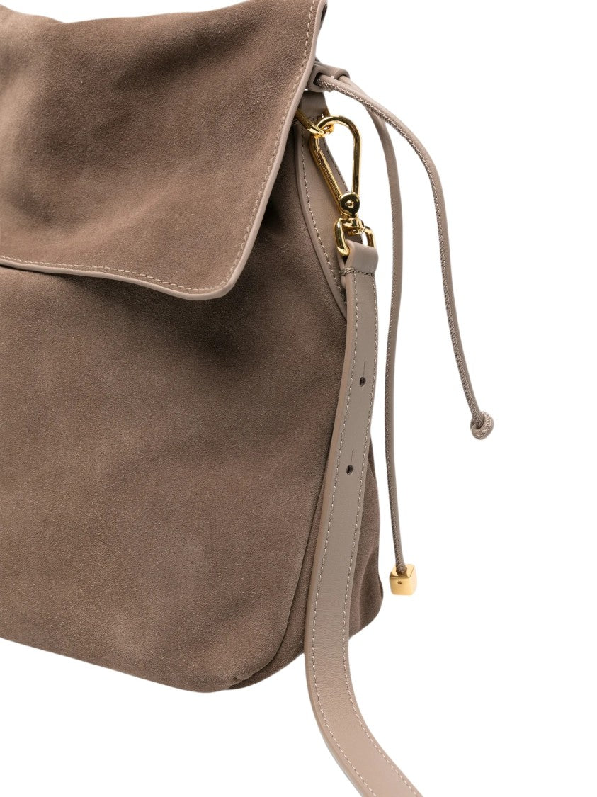 Coccinelle Lidia Brown Suede Shoulder Bag