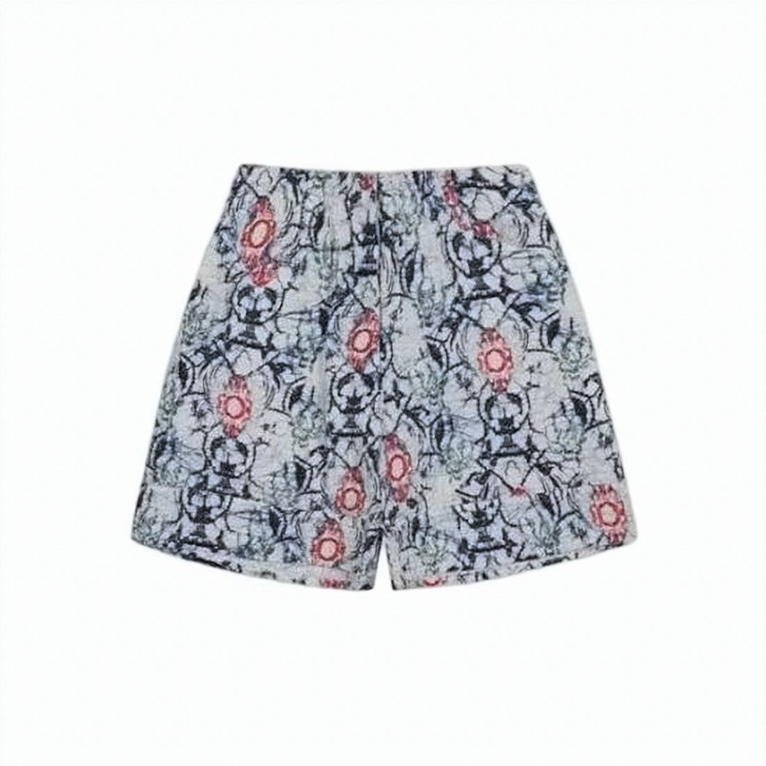 Masscob High-Waisted Patterned Shorts With Textured Fabric