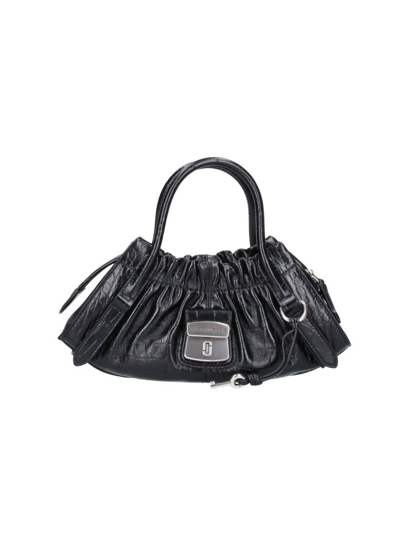 Marc Jacobs Black The Small Satchel Ruched Calfskin Handbag
