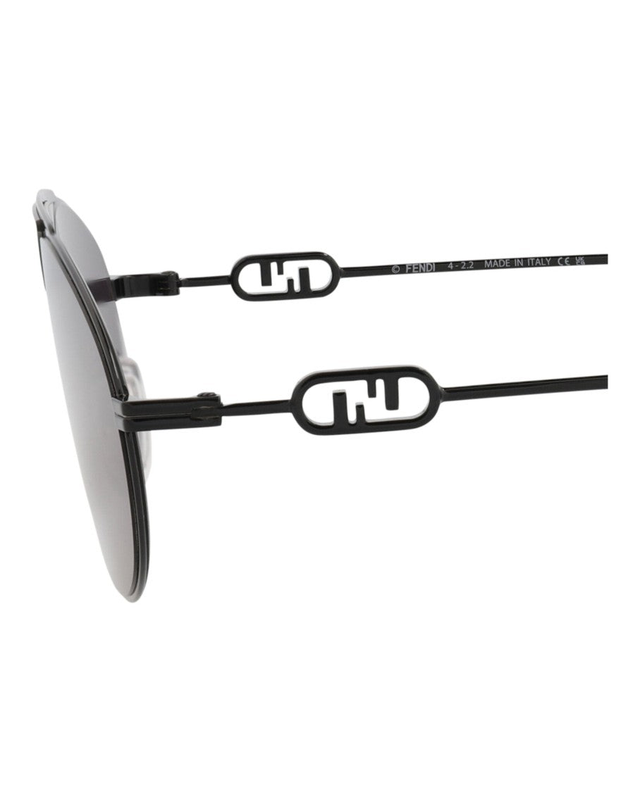 Fendi Aviator-Frame Metal Sunglasses With Adjustable Nose Pads
