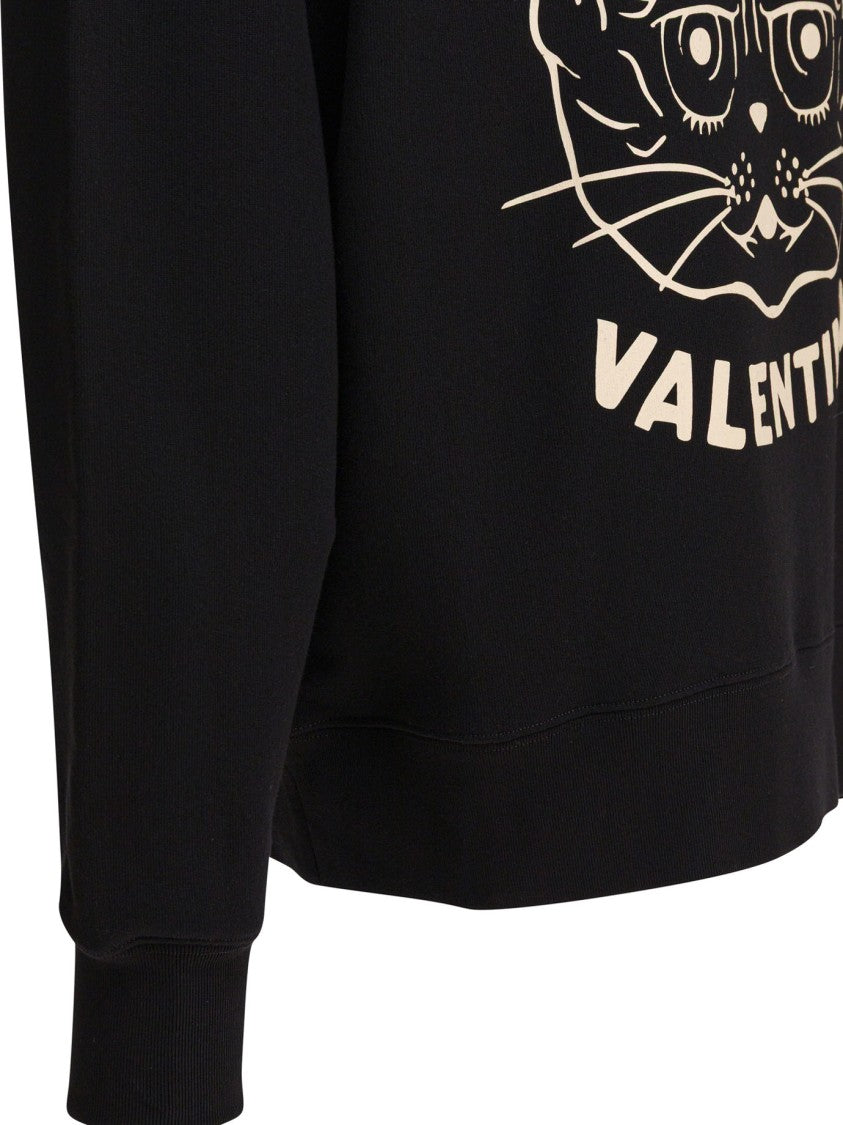 Valentino Relaxed-Fit Graphic Cat Face Sweatshirt