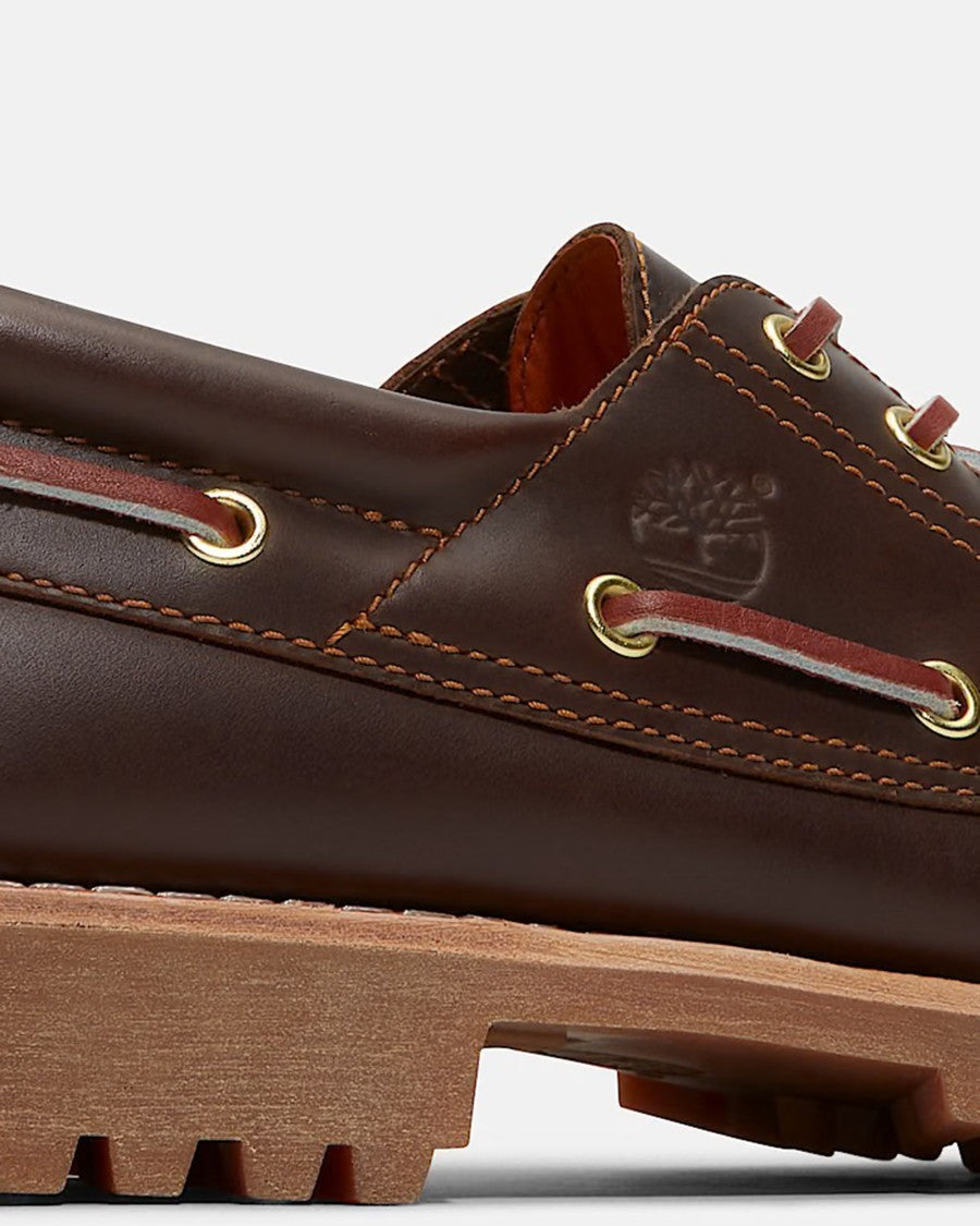 Timberland Brown Authentic 3-Eye Lug Hand-Sewn Boat Shoes