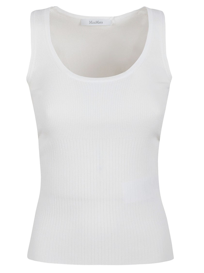 Max Mara Sleeveless Fitted Top With Ribbed Texture