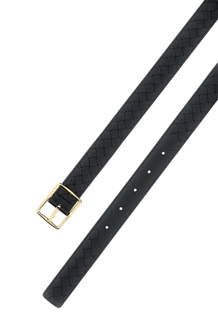 Bottega Veneta Braided Leather Belt With Polished Gold-Tone Buckle