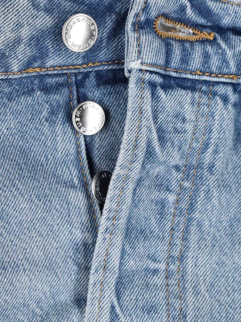 Alexander Wang Light Blue Cotton Mid-Rise Denim Shorts