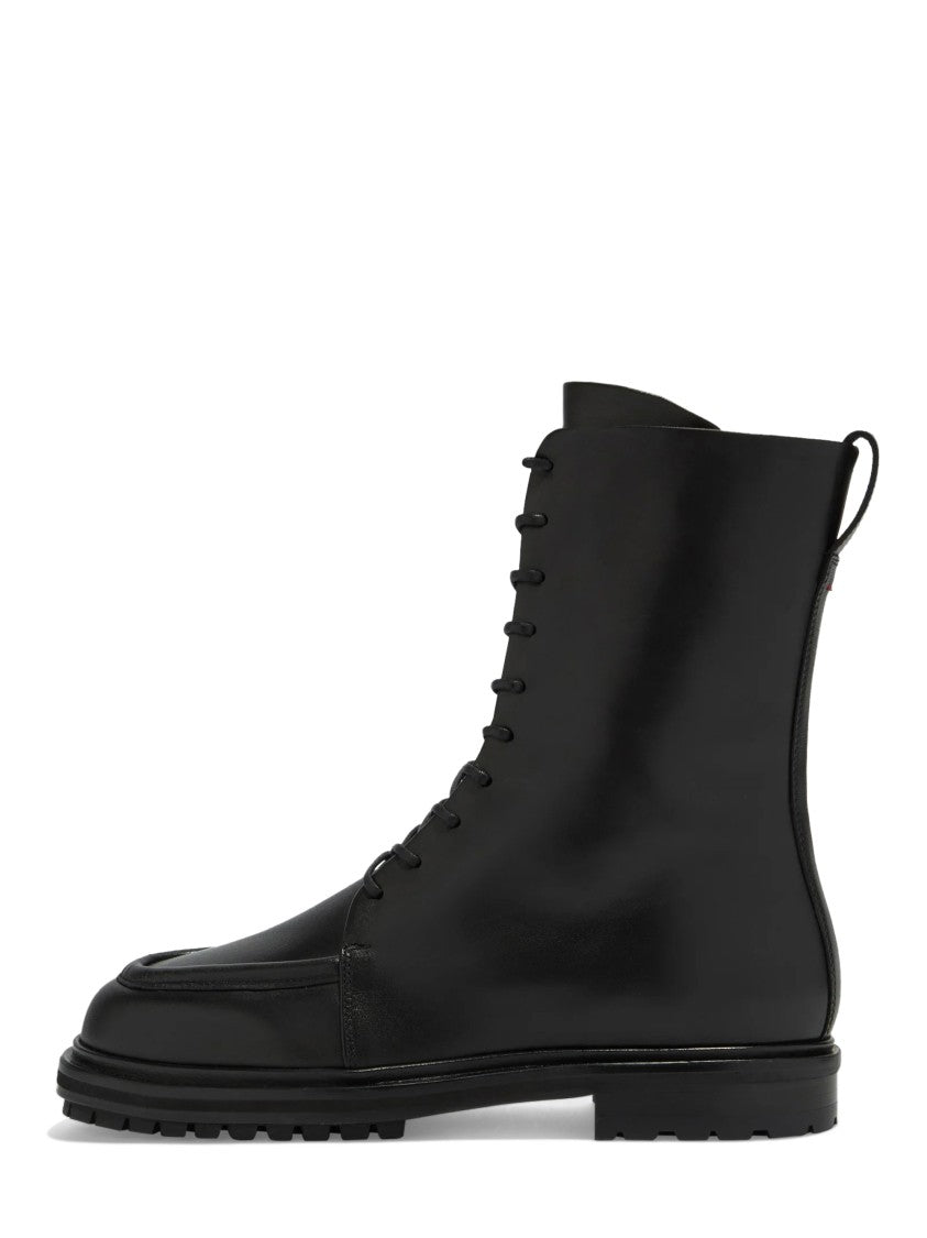 Aeydē Black Tate Lace-Up Rugged Sole Calf Leather Boots