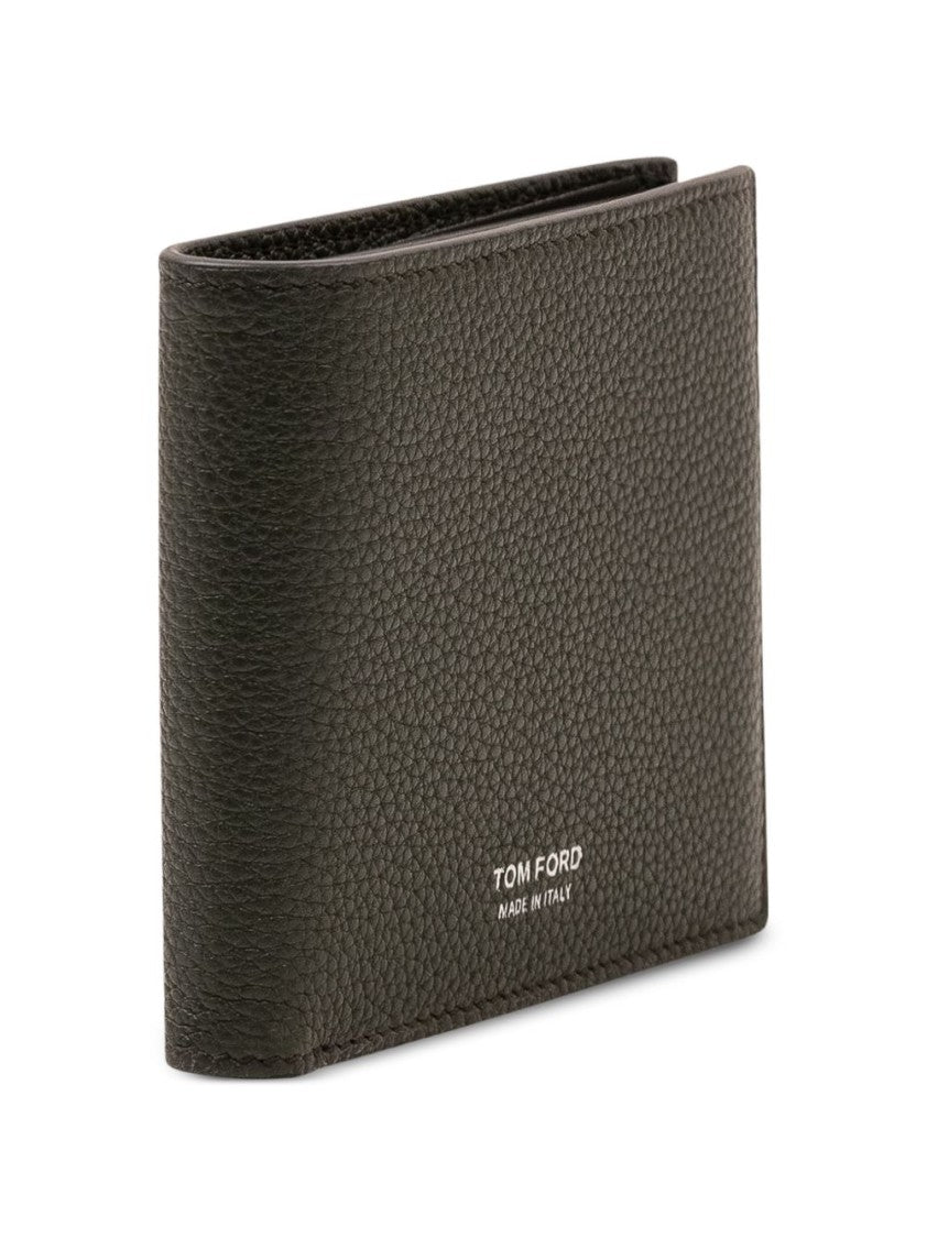 Tom Ford Black Textured Calf Leather Bifold Wallet