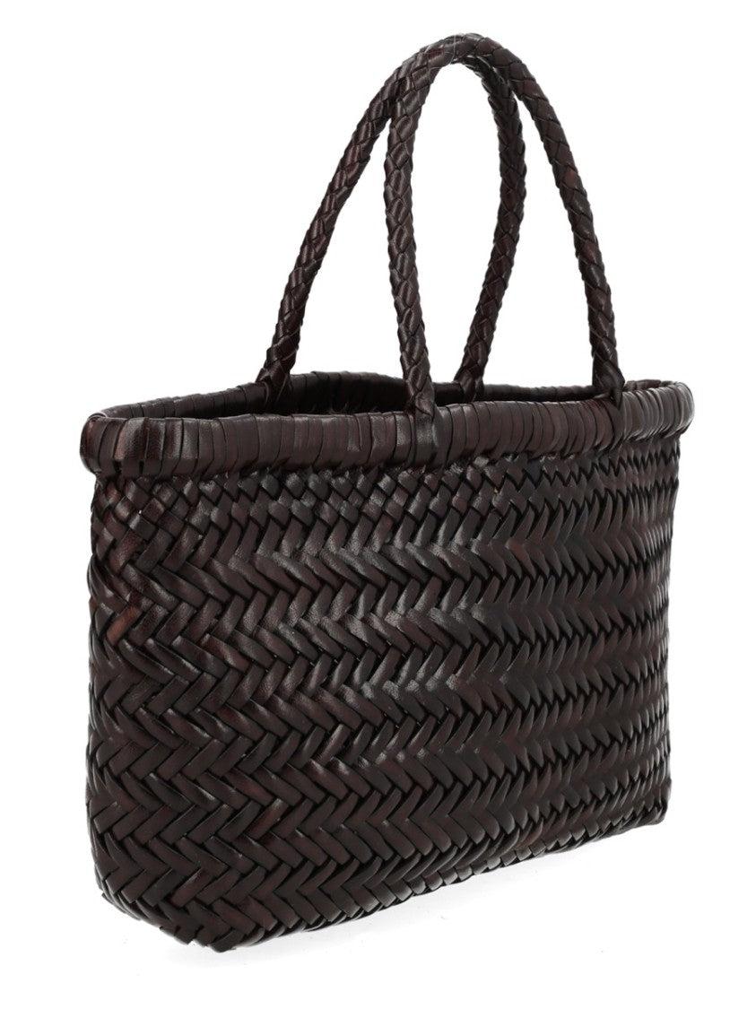 Dragon Diffusion Flat Gora Mini Woven Leather Handbag
