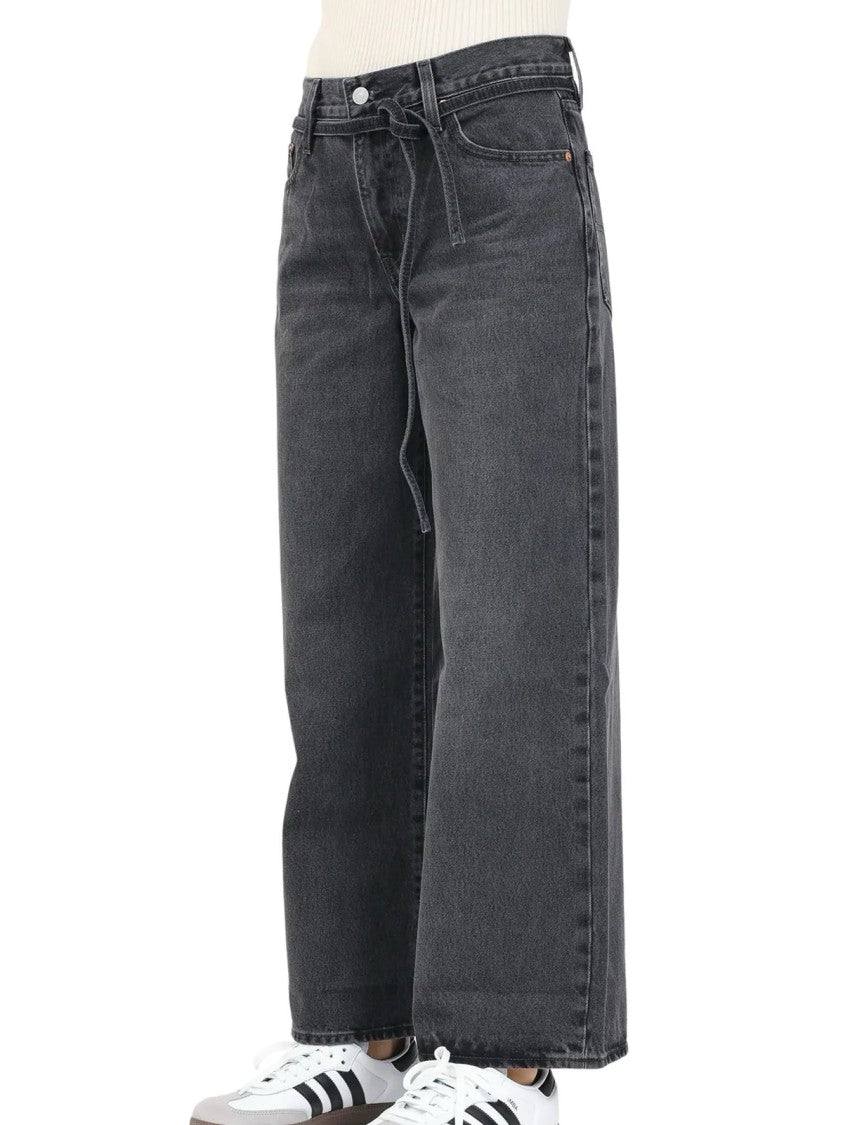 Levi's Black Cotton Wide-Leg Jeans