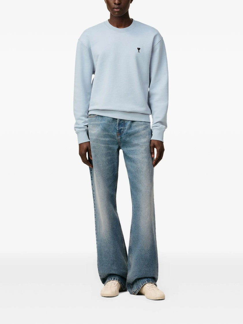 Ami Sky Blue Cotton Sweatshirt