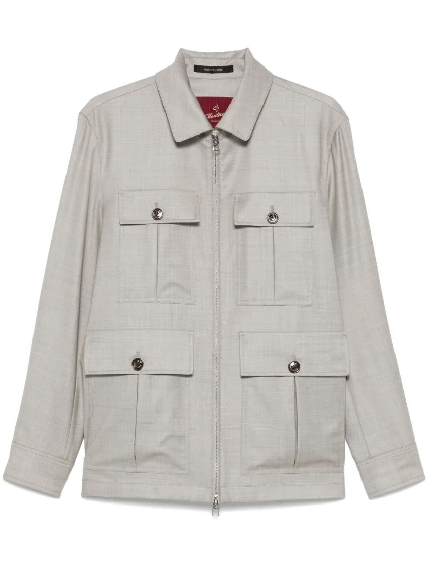 Montecore Structured Wool Jacket With Classic Collar