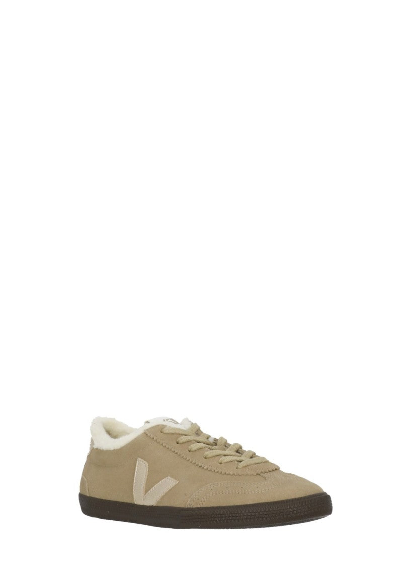 Veja Volley Winter Beige Shearling Suede Low-Top Sneakers
