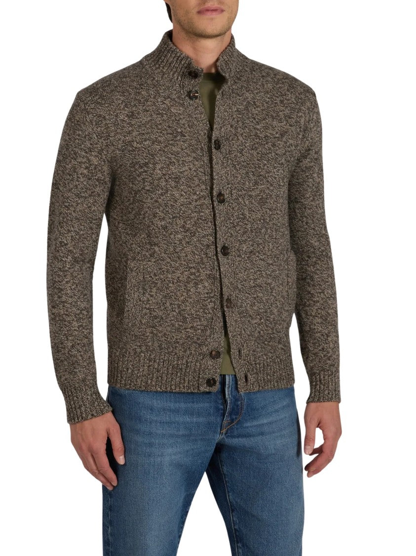 Zanone Button-Up Cardigan In Textured Geelong Wool