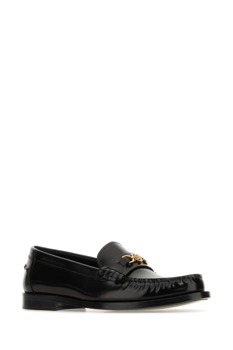 Versace Black Leather Medusa 95 Loafers