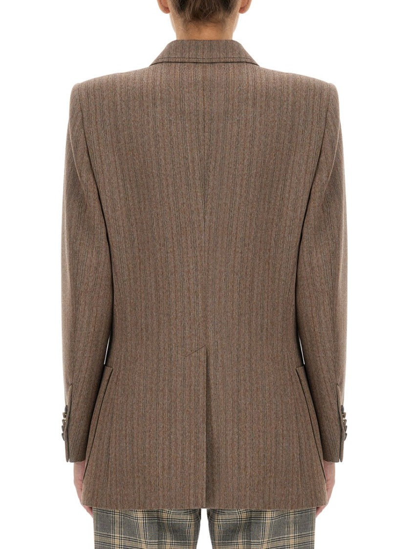Gucci Classic Herringbone Patterned Wool Jacket