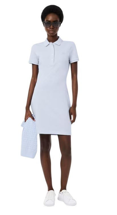 Lacoste Fitted Stretch Cotton Piqué Mini Dress