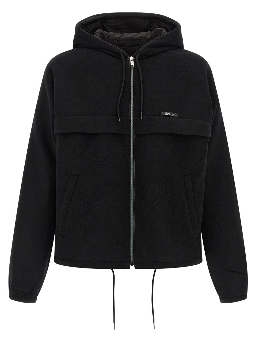 Prada Pile Tec Hooded Jacket