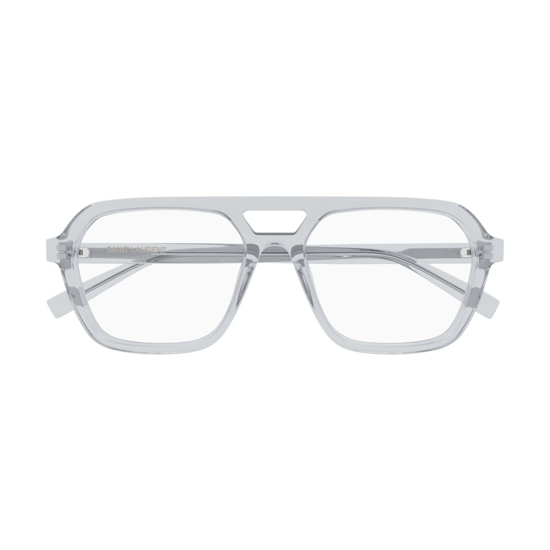 Saint Laurent Geometric Frame Eyeglasses With Double Bridge Design