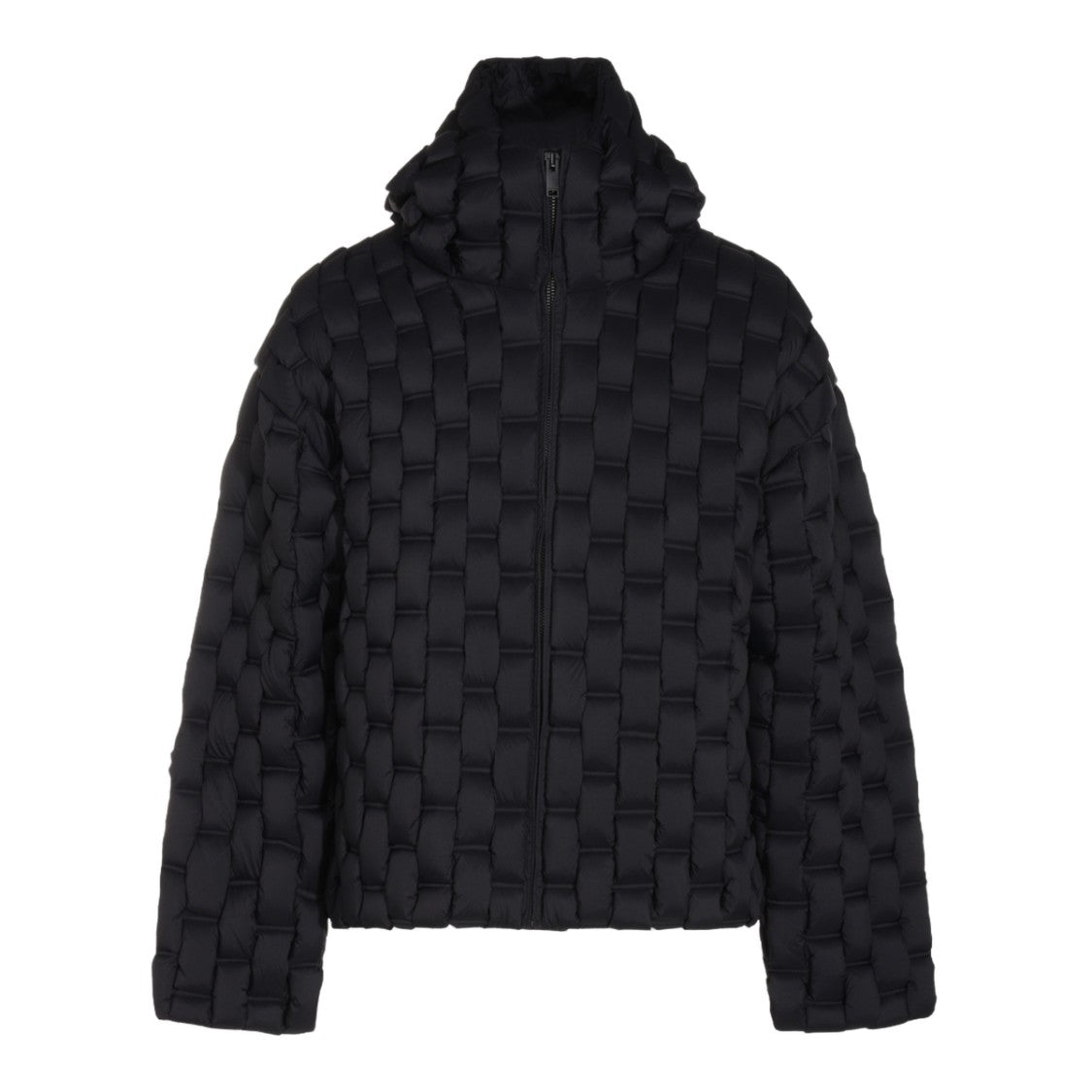 Raxxy Quilted Black Coat With High Collar