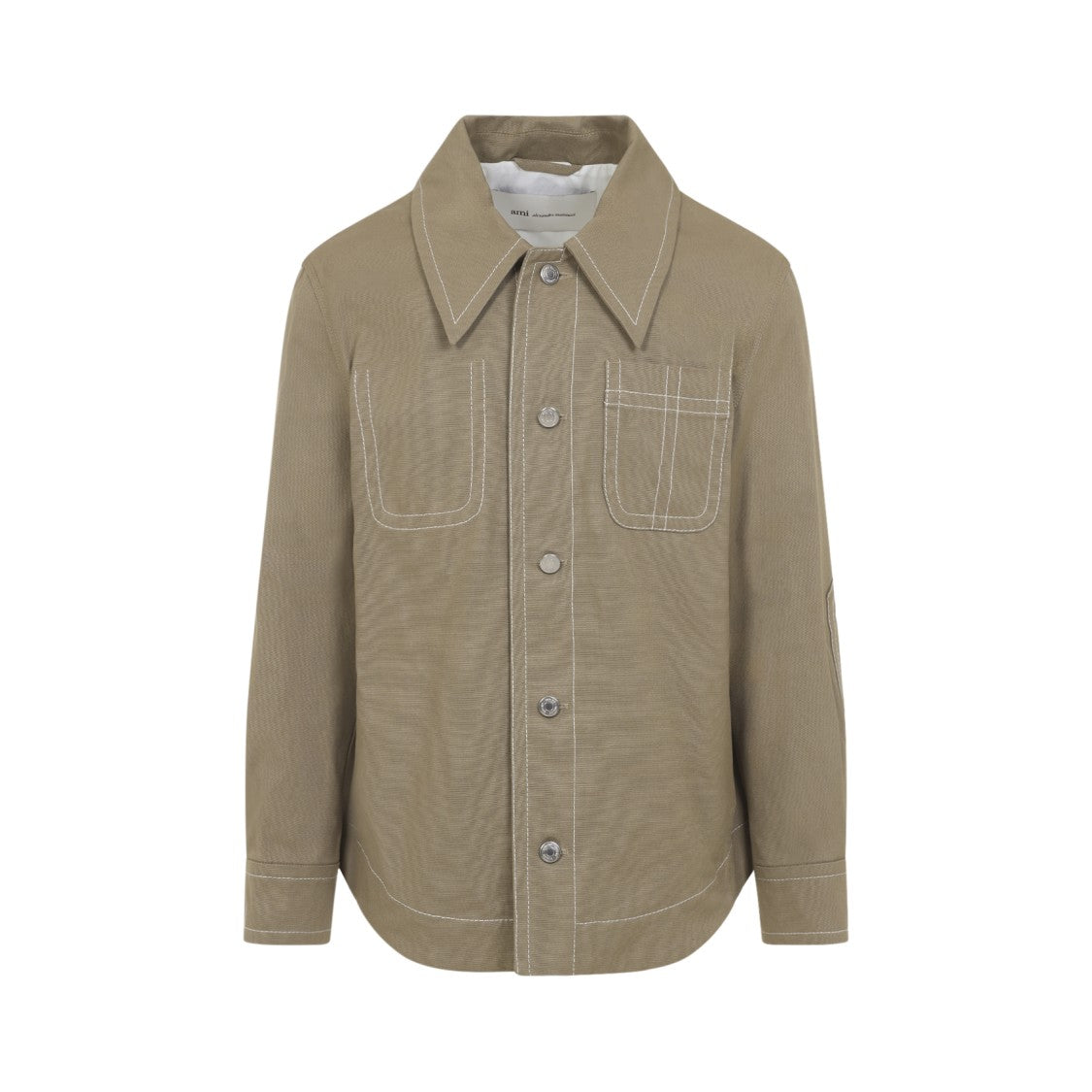 Ami Paris Worker Buttoned Jacket With Contrast Stitching