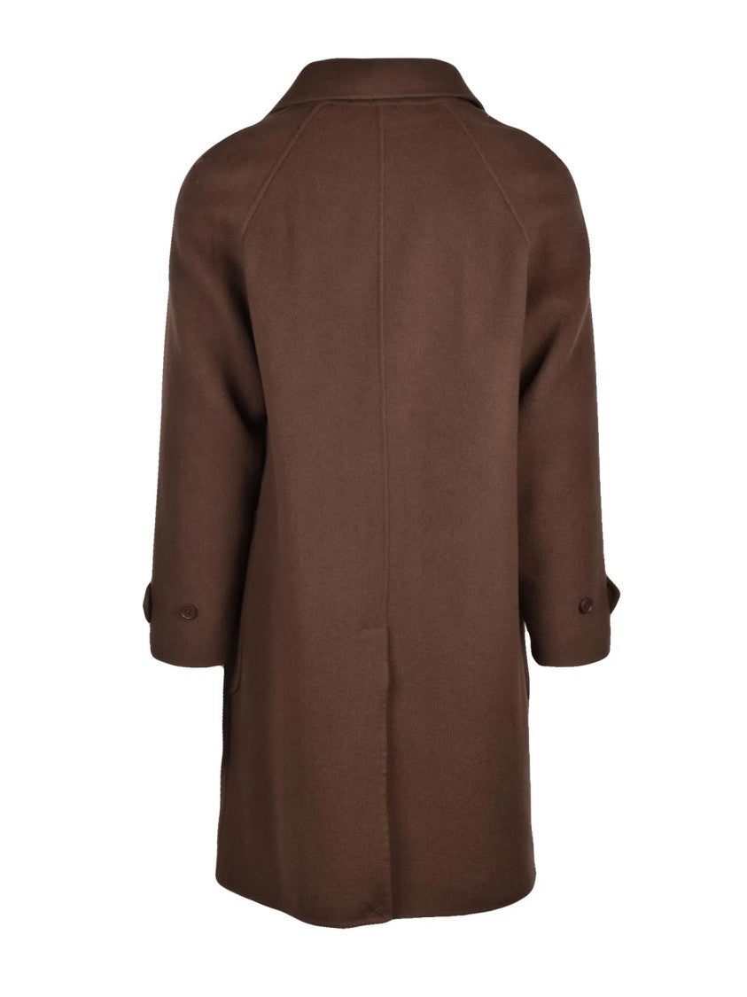 Officine Generale Brown Unlined Wool Coat