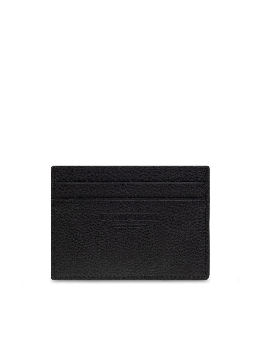 Dsquared2 Tumbled Leather Logo Cardholder Black