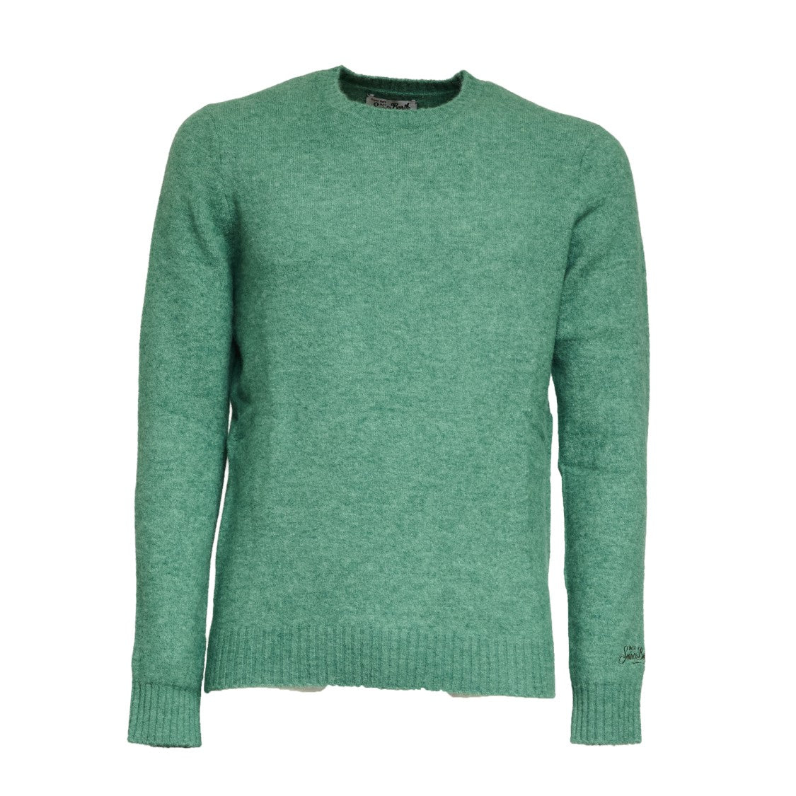 Mc2 Saint Barth Alpaca Knit Sweater In Sage Green