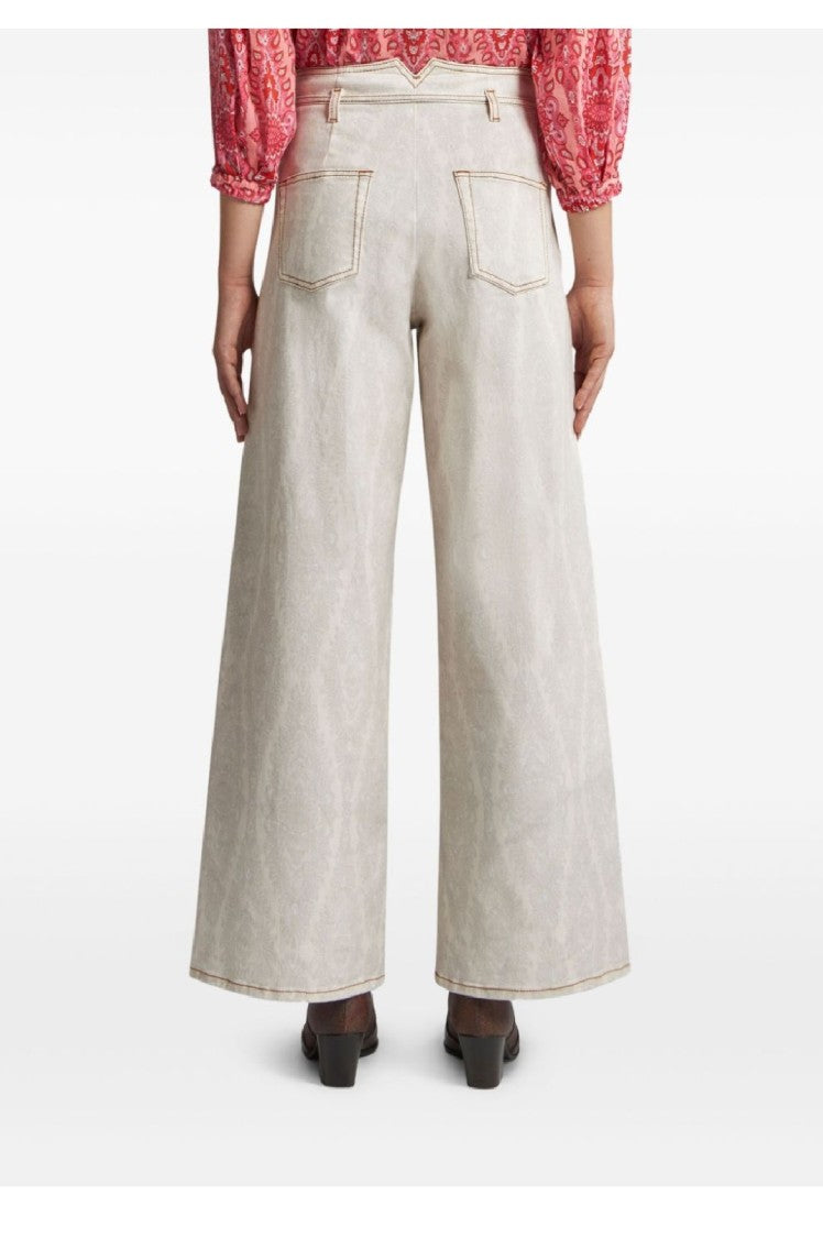 Etro High-Waisted Wide-Leg Denim Jeans With Drawstring Closure