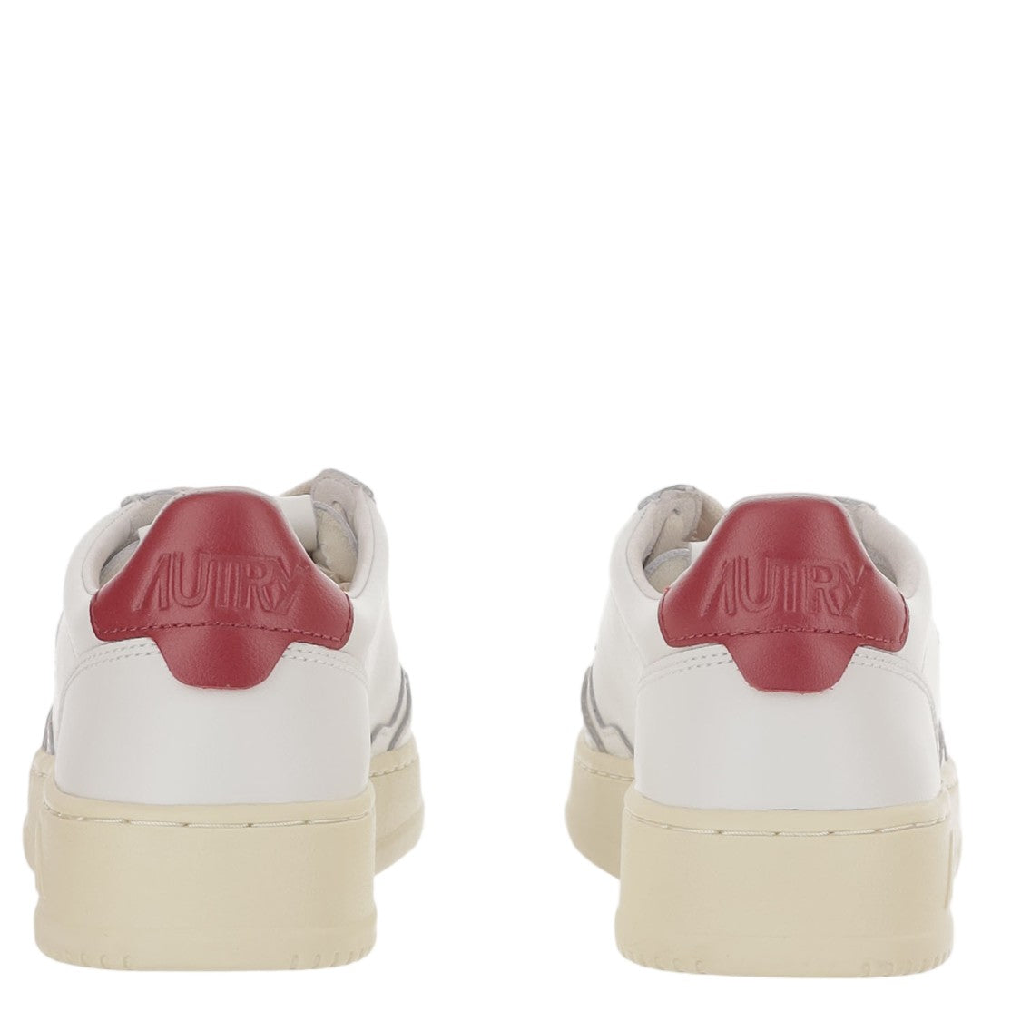 Autry Low-Top Leather Sneakers With Contrast Heel Tab And Logo Details