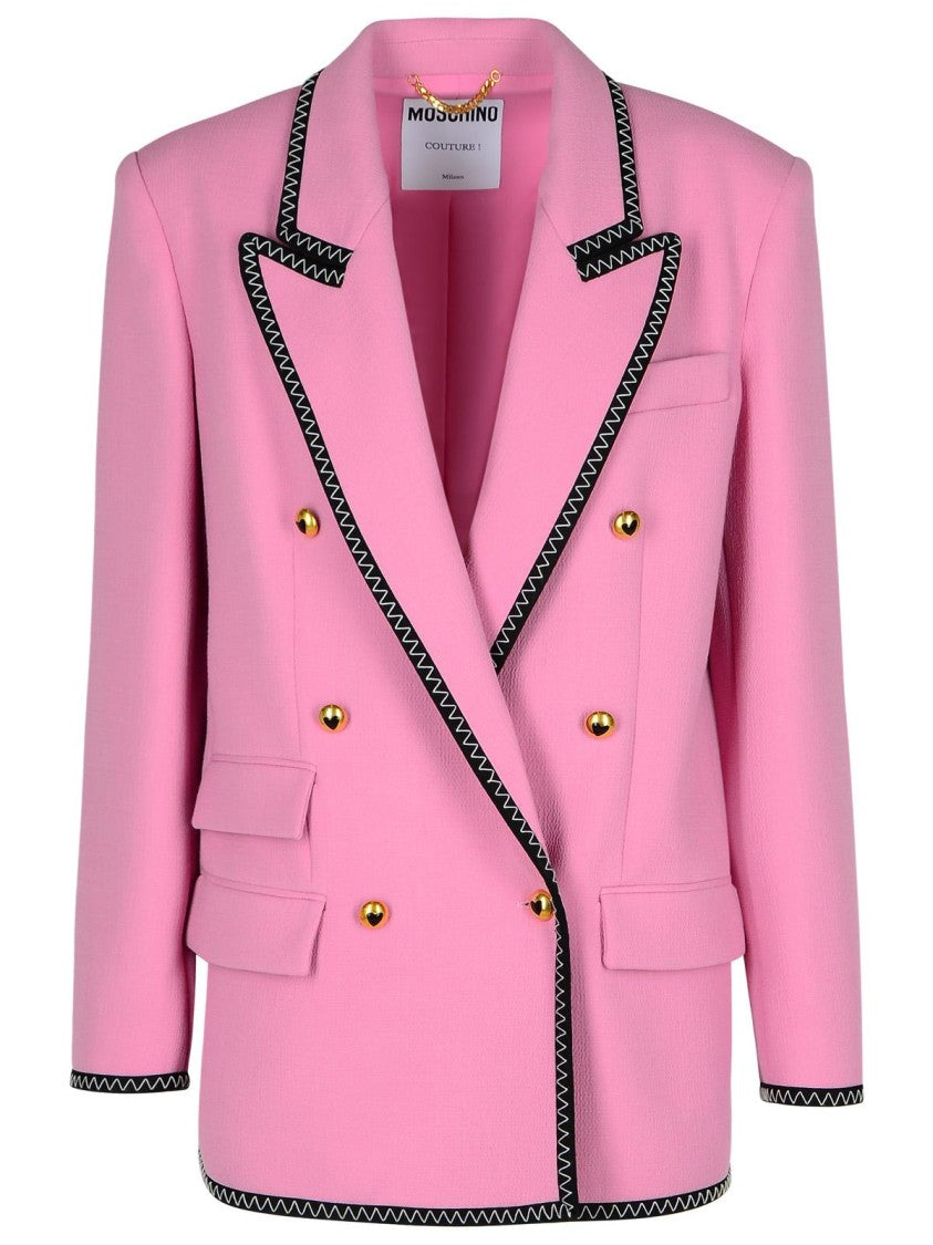 Moschino Blazer In Pink Viscose Blend