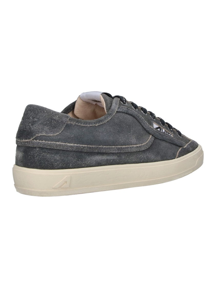 Autry Grey Windscape Suede Low-Top Vintage Sneakers