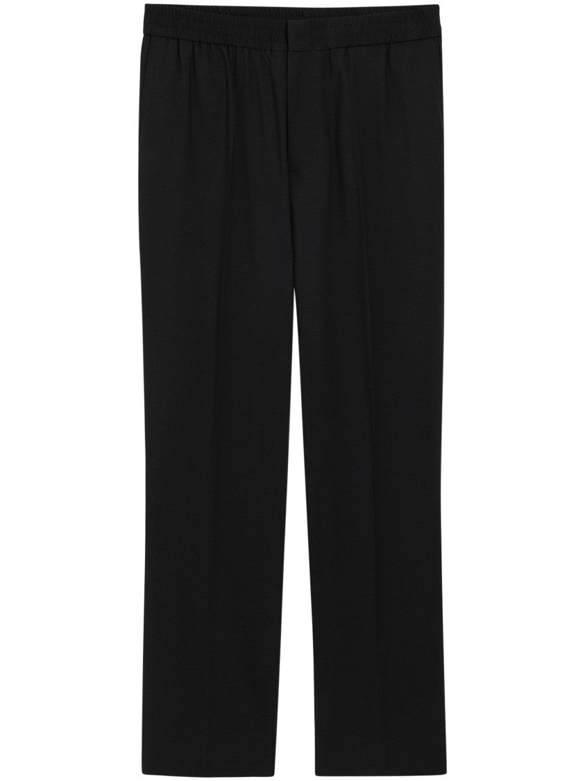 Ami Paris Straight-Leg Black Trousers With Elasticated Waistband