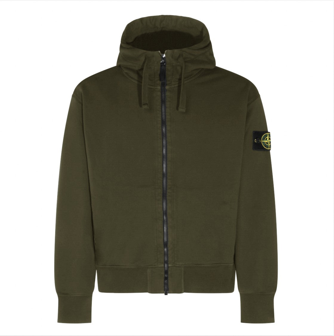 Stone Island Hooded Zip-Up Patch Sweater