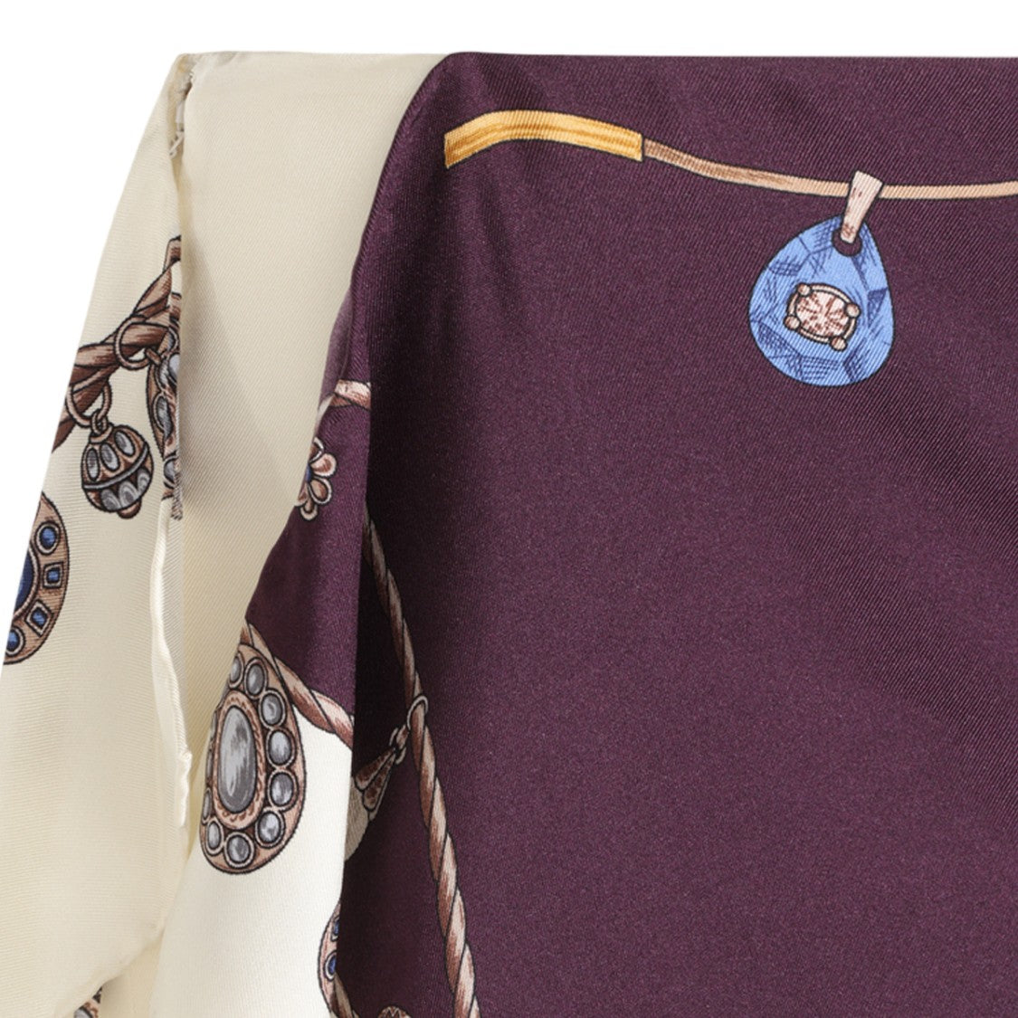 Versace Asymmetrical Hem Skirt With Ornate Jewel Motifs