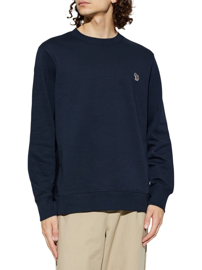 Paul Smith Deep Navy Sweatshirt With Embroidered Zebra Patch