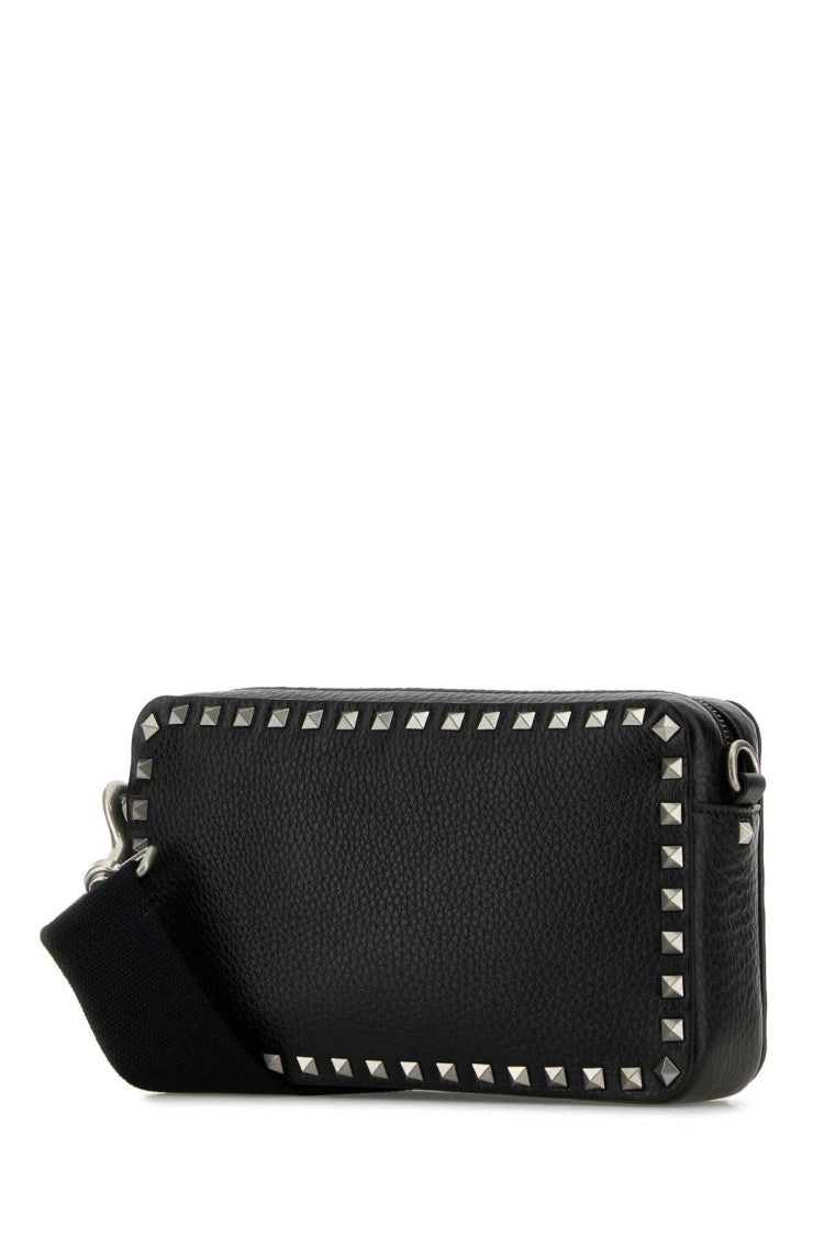 Valentino Garavani Black Leather Rockstud Crossbody Bag