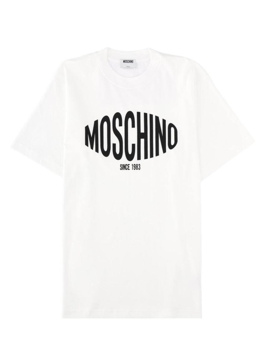 Moschino Crew Neck Curved Logo T-Shirt