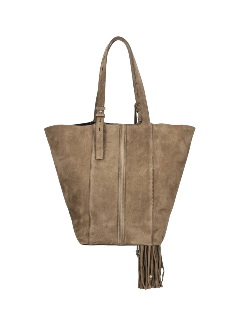 Golden Goose Brown 24/7 Fringed Calf Suede Tote