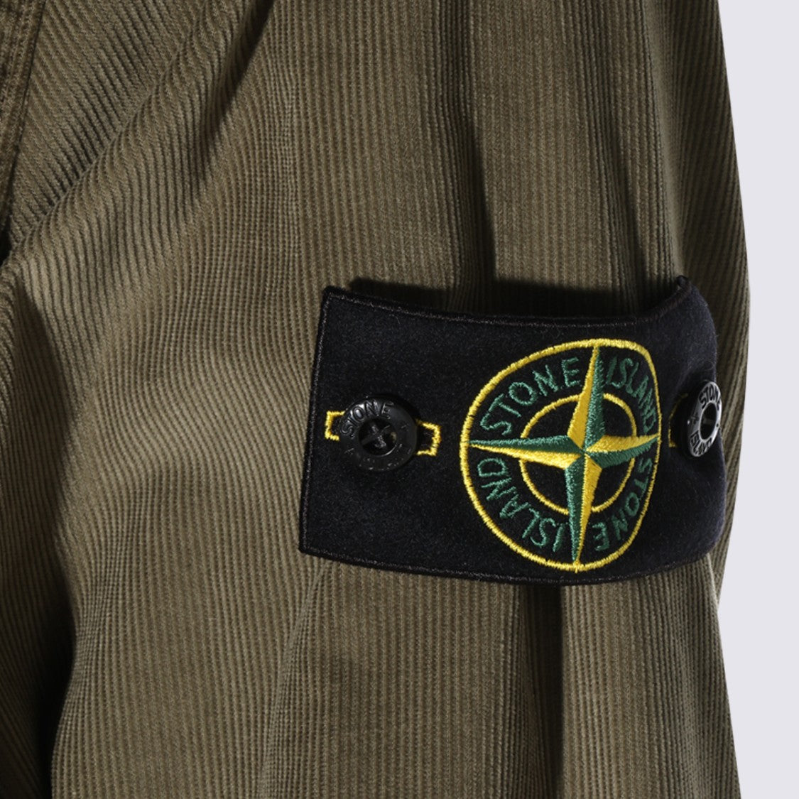 Stone Island Brown Textured Casual Shirt With Button-Up Design