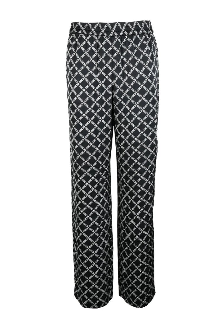 Michael Kors Two-Tone Geometric-Pattern Trousers With Elastic Waistband
